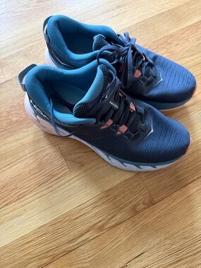 Hoka One One Women's Navy and Teal Athletic Running Shoes